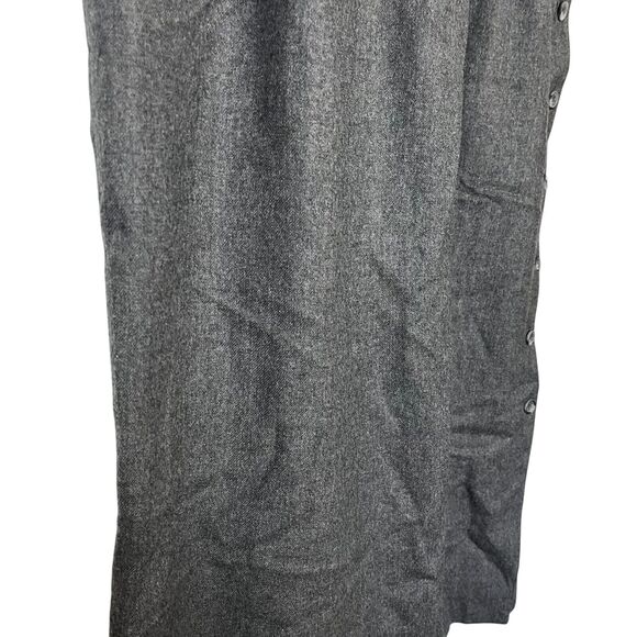 Liz Claiborne Pleated Midi Modest Vintage Gray Wool Skirt Pockets Old Money 16 - Picture 3 of 16